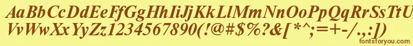 Timesett Font – Brown Fonts on Yellow Background