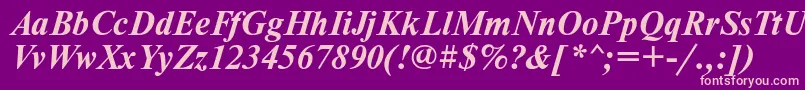 Timesett Font – Pink Fonts on Purple Background