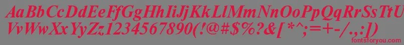 Timesett Font – Red Fonts on Gray Background