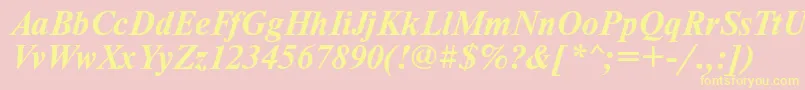 Timesett Font – Yellow Fonts on Pink Background