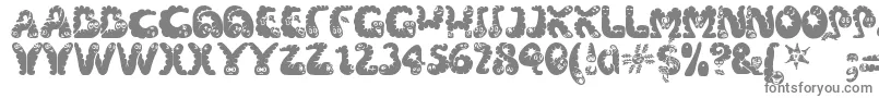 フォントWibbles ffy – 白い背景に灰色の文字