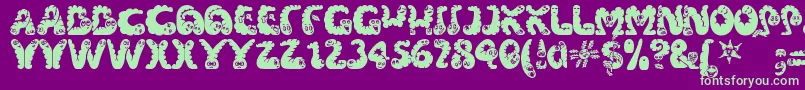 Wibbles ffy Font – Green Fonts on Purple Background