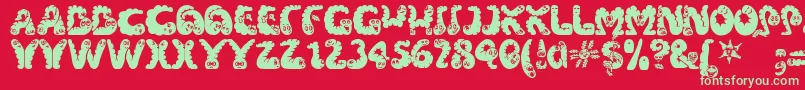 Wibbles ffy Font – Green Fonts on Red Background