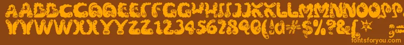 Wibbles ffy Font – Orange Fonts on Brown Background