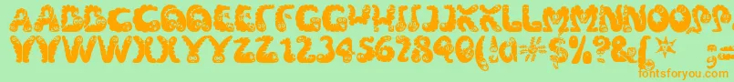 Wibbles ffy Font – Orange Fonts on Green Background