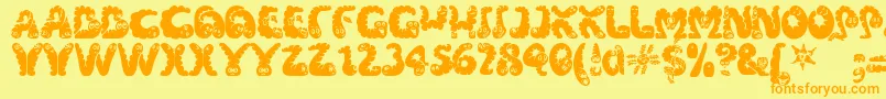 Wibbles ffy Font – Orange Fonts on Yellow Background