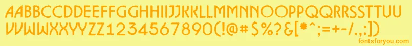 ALancetrgh Font – Orange Fonts on Yellow Background