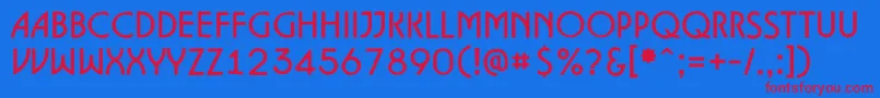 フォントALancetrgh – 赤い文字の青い背景