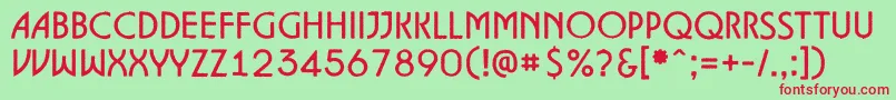 ALancetrgh Font – Red Fonts on Green Background