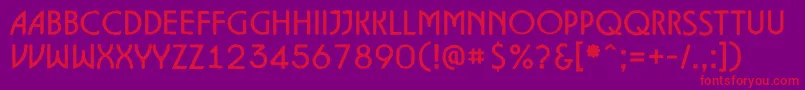 Czcionka ALancetrgh – czerwone czcionki na fioletowym tle