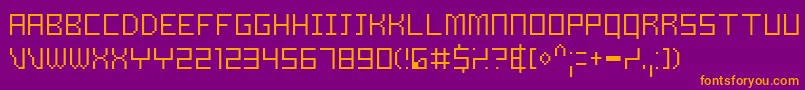 Weitere Informationen zur SamsonThin-Schriftart SamsonThin-Schriftart – Orangefarbene Schriften auf violettem Hintergrund