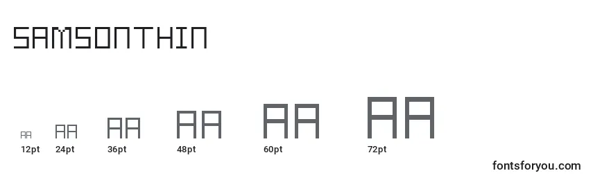 SamsonThin Font Sizes