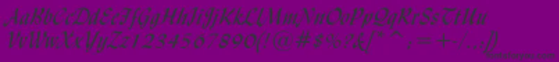 LyndaCursiveNormal Font – Black Fonts on Purple Background