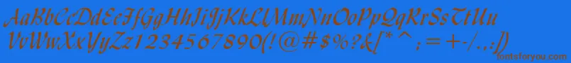Шрифт LyndaCursiveNormal – коричневые шрифты на синем фоне