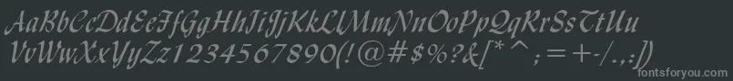 フォントLyndaCursiveNormal – 黒い背景に灰色の文字