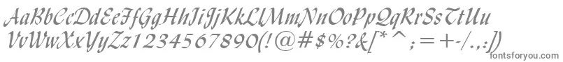 Шрифт LyndaCursiveNormal – серые шрифты на белом фоне
