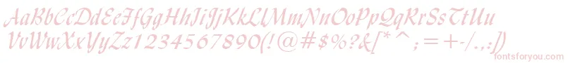 フォントLyndaCursiveNormal – 白い背景にピンクのフォント