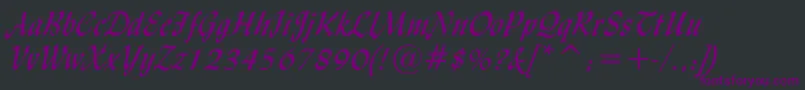 LyndaCursiveNormal Font – Purple Fonts on Black Background