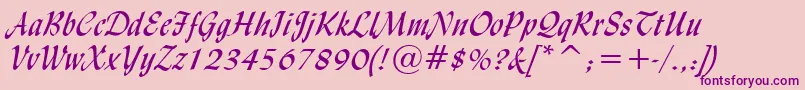 LyndaCursiveNormal Font – Purple Fonts on Pink Background