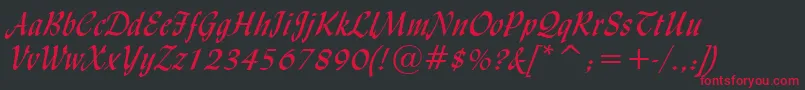 LyndaCursiveNormal Font – Red Fonts on Black Background