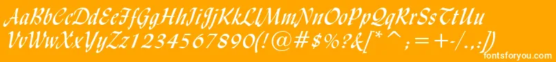 LyndaCursiveNormal Font – White Fonts on Orange Background