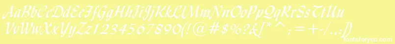 LyndaCursiveNormal Font – White Fonts on Yellow Background