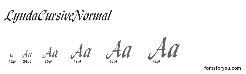 Размеры шрифта LyndaCursiveNormal