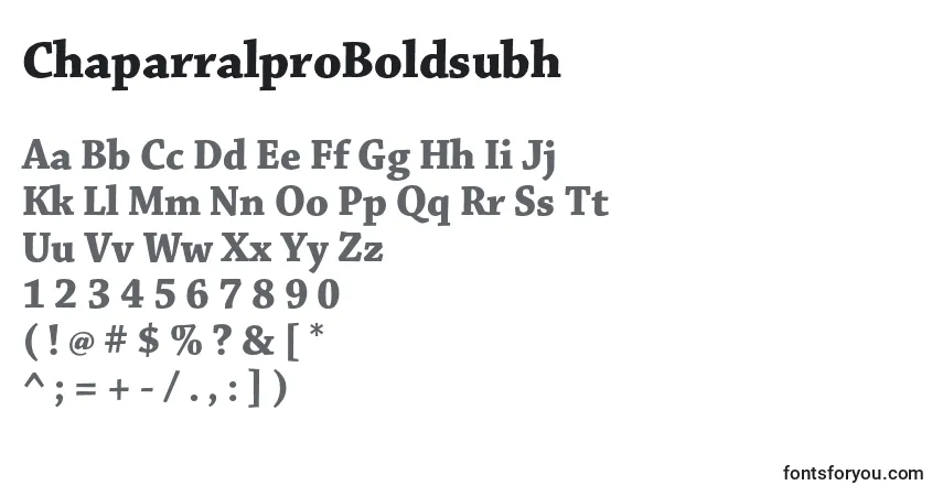Шрифт ChaparralproBoldsubh – алфавит, цифры, специальные символы