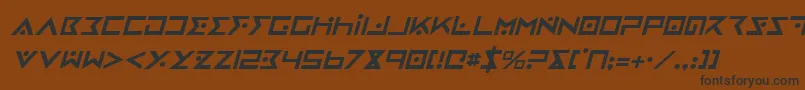 IronCobraItalic-fontti – mustat fontit ruskealla taustalla