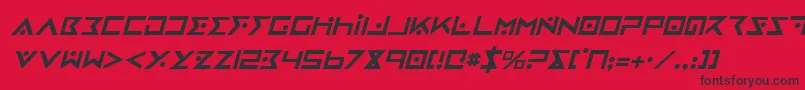 Шрифт IronCobraItalic – чёрные шрифты на красном фоне