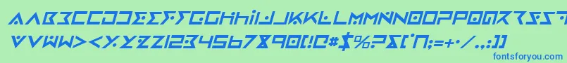 IronCobraItalic Font – Blue Fonts on Green Background