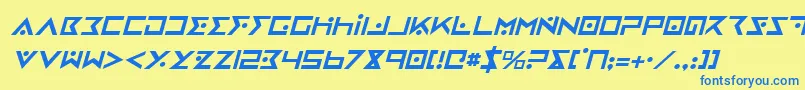 Saiba mais sobre a fonte IronCobraItalic Fonte IronCobraItalic – fontes azuis em um fundo amarelo