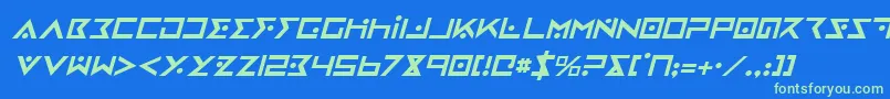 Saiba mais sobre a fonte IronCobraItalic Fonte IronCobraItalic – fontes verdes em um fundo azul