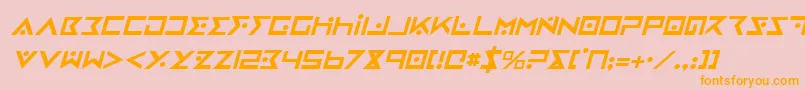 IronCobraItalic-Schriftart – Orangefarbene Schriften auf rosa Hintergrund