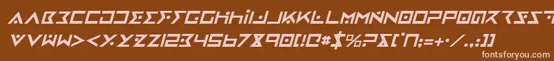 Więcej informacji o czcionce IronCobraItalic Czcionka IronCobraItalic – różowe czcionki na brązowym tle