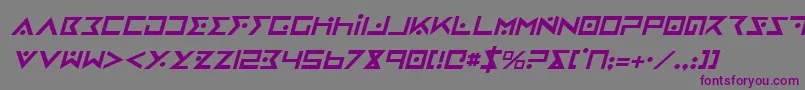 IronCobraItalic-Schriftart – Violette Schriften auf grauem Hintergrund