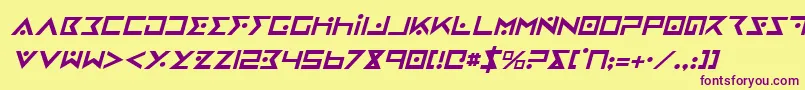 Weitere Informationen zur IronCobraItalic-Schriftart IronCobraItalic-Schriftart – Violette Schriften auf gelbem Hintergrund