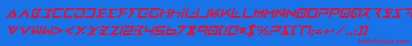 IronCobraItalic Font – Red Fonts on Blue Background