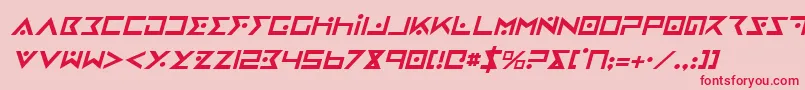 フォントIronCobraItalic – ピンクの背景に赤い文字