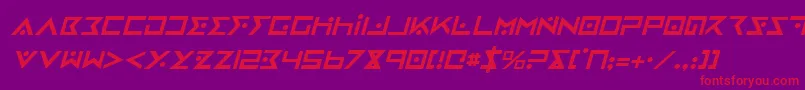 IronCobraItalic-fontti – punaiset fontit violetilla taustalla