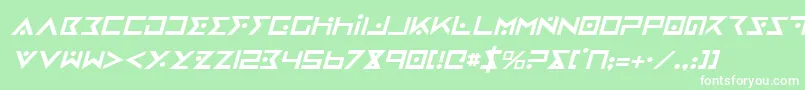 IronCobraItalic-Schriftart – Weiße Schriften auf grünem Hintergrund