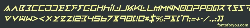 IronCobraItalic-Schriftart – Gelbe Schriften auf schwarzem Hintergrund