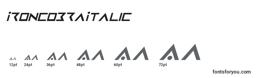 Размеры шрифта IronCobraItalic