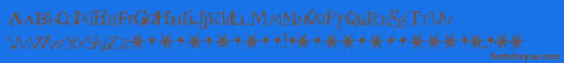 Fontrstc Font – Brown Fonts on Blue Background