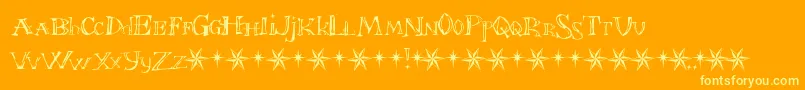 Fontrstc Font – Yellow Fonts on Orange Background