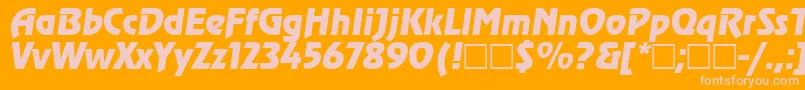 Шрифт Revue ffy – розовые шрифты на оранжевом фоне