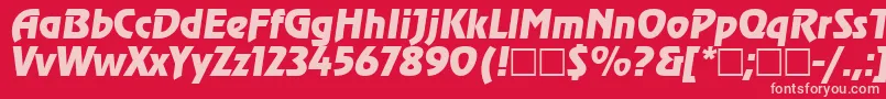 Czcionka Revue ffy – różowe czcionki na czerwonym tle