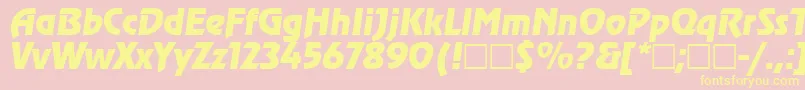More about Revue ffy Font Revue ffy Font – Yellow Fonts on Pink Background