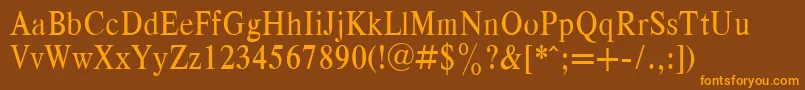 RespectNarrowPlain.001.001 Font – Orange Fonts on Brown Background