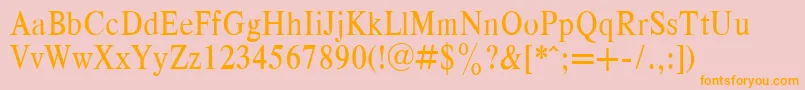 RespectNarrowPlain.001.001 Font – Orange Fonts on Pink Background